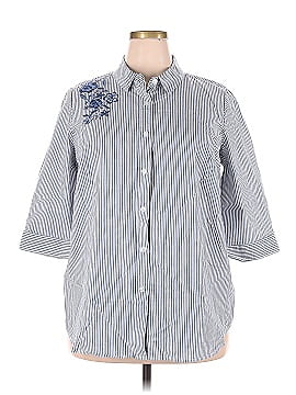 Woman Within 3/4 Sleeve Button-Down Shirt (view 1)