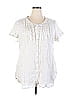 Coldwater Creek 100% Linen Ivory Short Sleeve Button-Down Shirt Size 2X (Plus) - photo 1