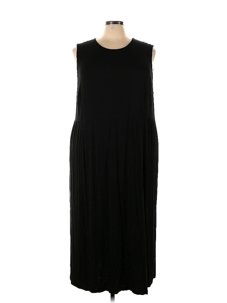 J.Jill Solid Black Casual Dress Size 4X (Plus) - photo 1