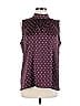 Ann Taylor 100% Polyester Polka Dots Burgundy Sleeveless Blouse Size M - photo 1