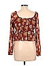 Hollister 100% Polyester Brown Long Sleeve Blouse Size L - photo 2
