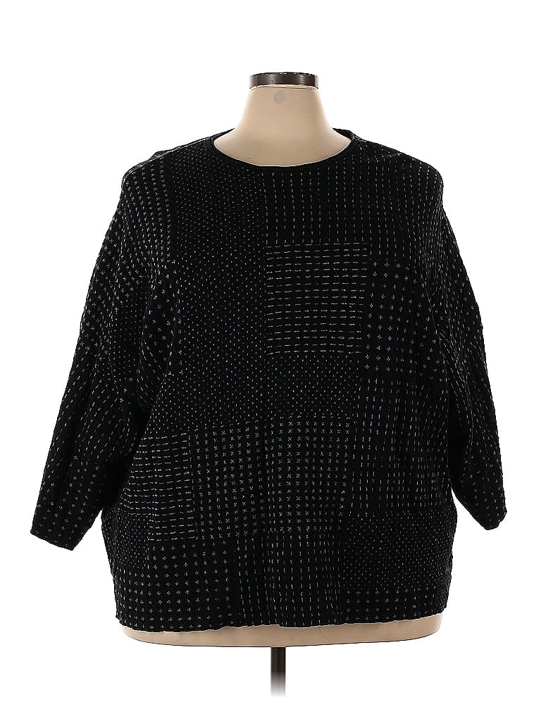 Purejill Grid Black Pullover Sweater Size 3X (Plus) - photo 1