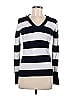 Cielo Stripes White Pullover Sweater Size M - photo 1