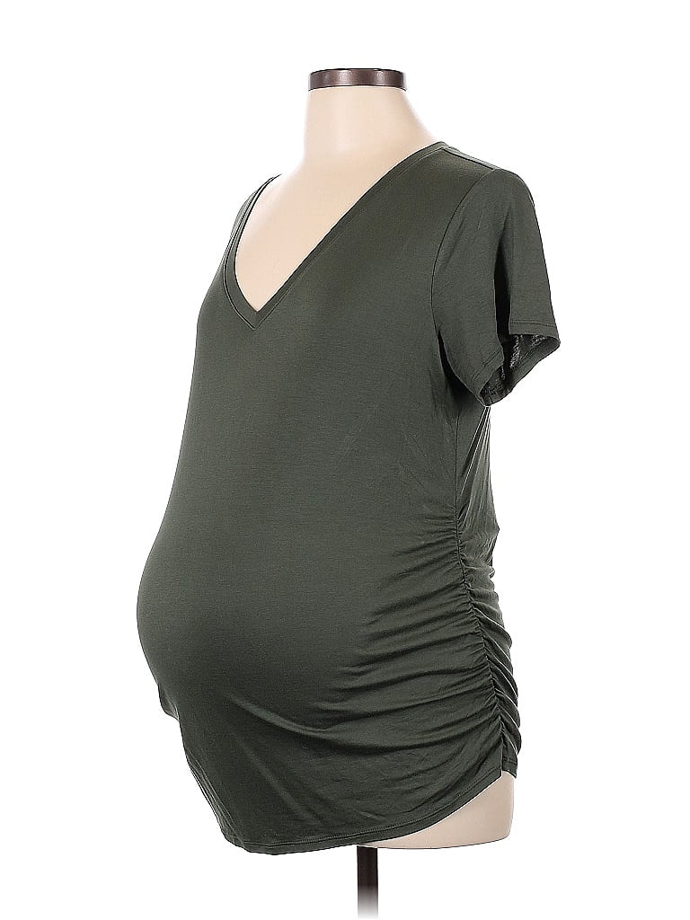 Motherhood Green Short Sleeve T-Shirt Size L (Maternity) - photo 1