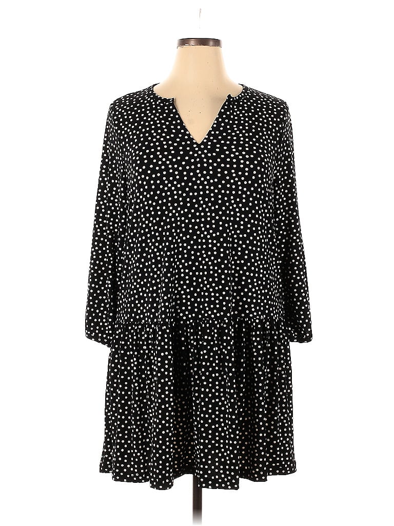 Banana Republic Factory Store Polka Dots Black Casual Dress Size XL (Petite) - photo 1