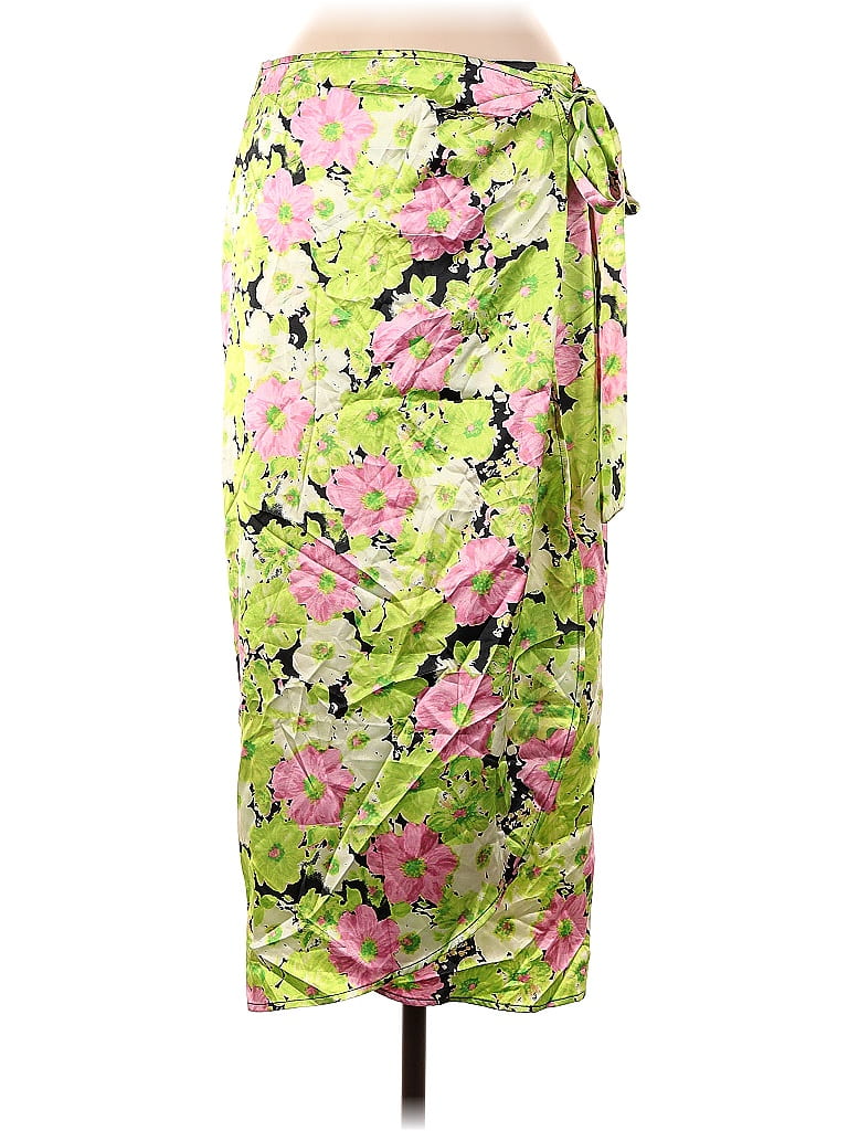 WAYF Floral Motif Baroque Print Floral Tropical Green Casual Skirt Size L - photo 1