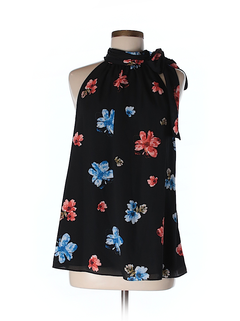 CeCe 100% Polyester Floral Black Sleeveless Blouse Size M - 74% off ...