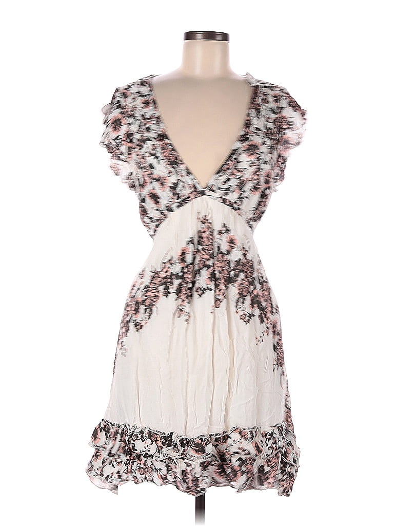 Free People Floral Motif White Casual Dress Size M - photo 1