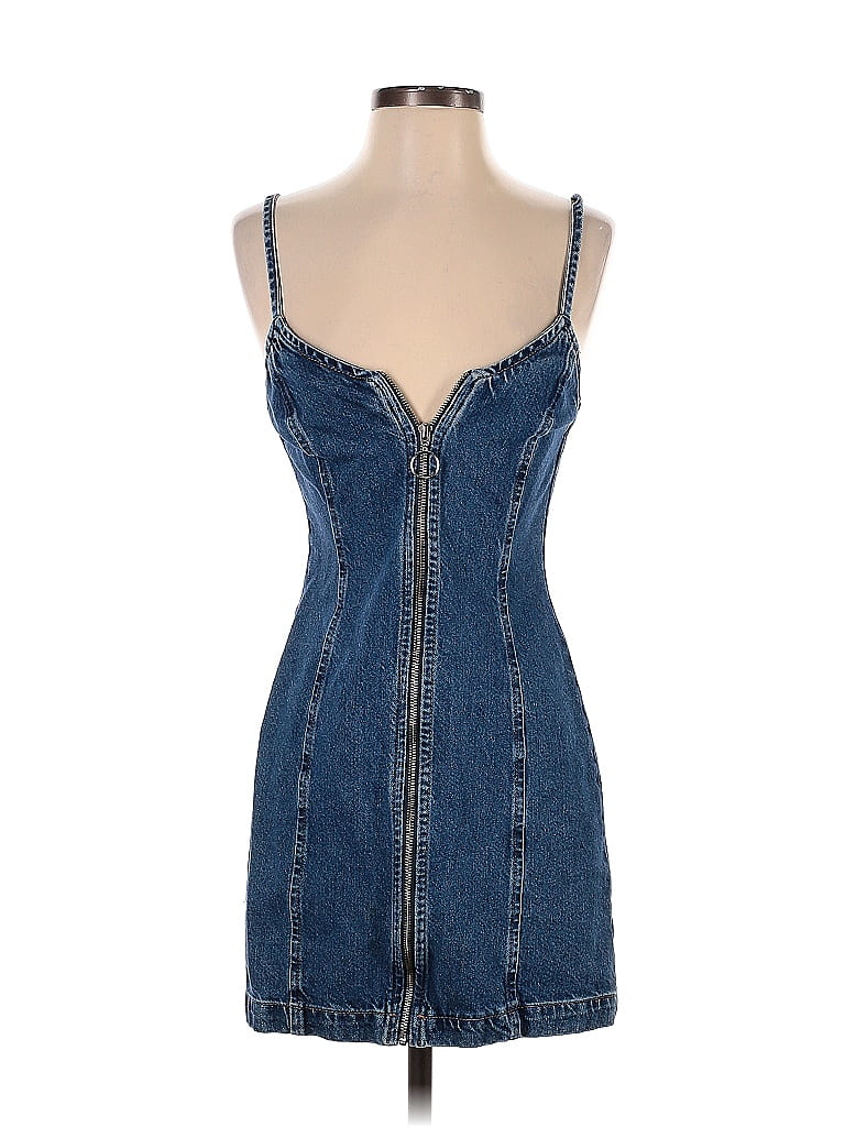 Topshop 100% Cotton Blue Casual Dress Size 2 - photo 1