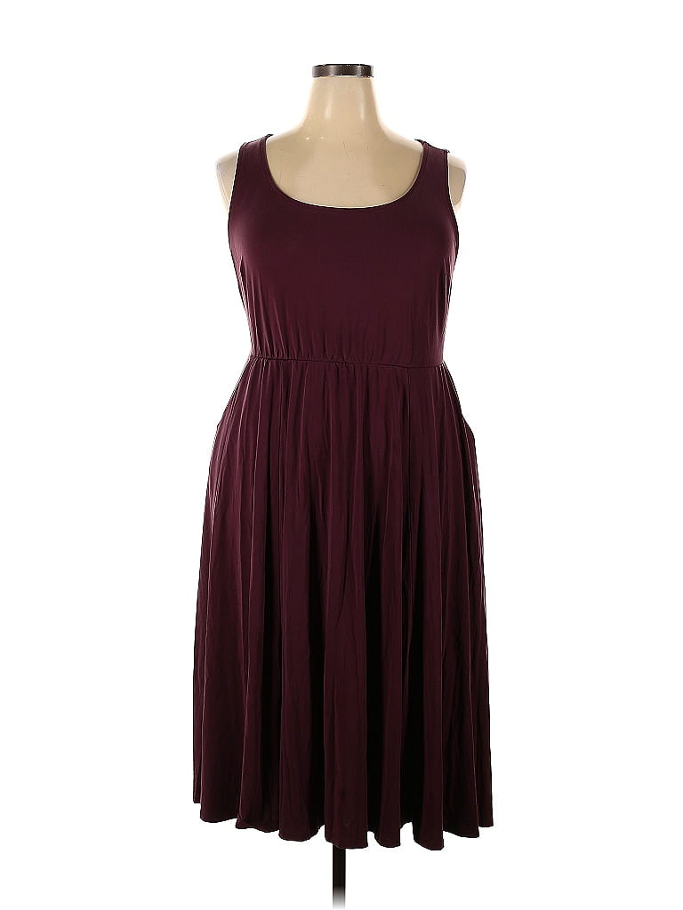 Torrid Solid Burgundy Casual Dress Size 2X Plus (2) (Plus) - photo 1