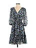 Just 100% Polyester Paisley Blue Cocktail Dress Size 2 - photo 1