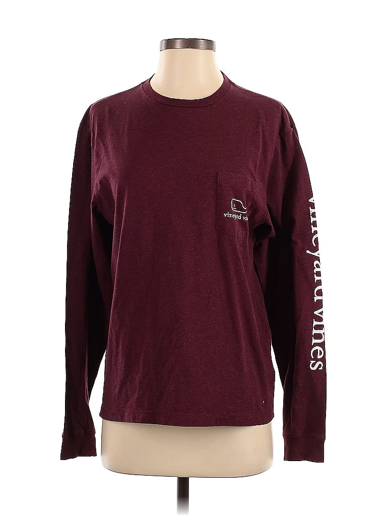 Vineyard Vines Burgundy Long Sleeve T-Shirt Size S - photo 1