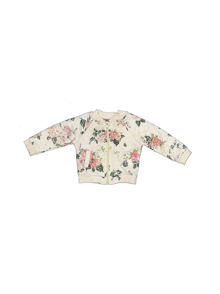 H&M 100% Polyester Floral Motif Floral Ivory Jacket Size 3-6 mo - photo 1