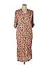 RIXO for Target Floral Motif Paint Splatter Print Brown Casual Dress Size 16 - photo 1