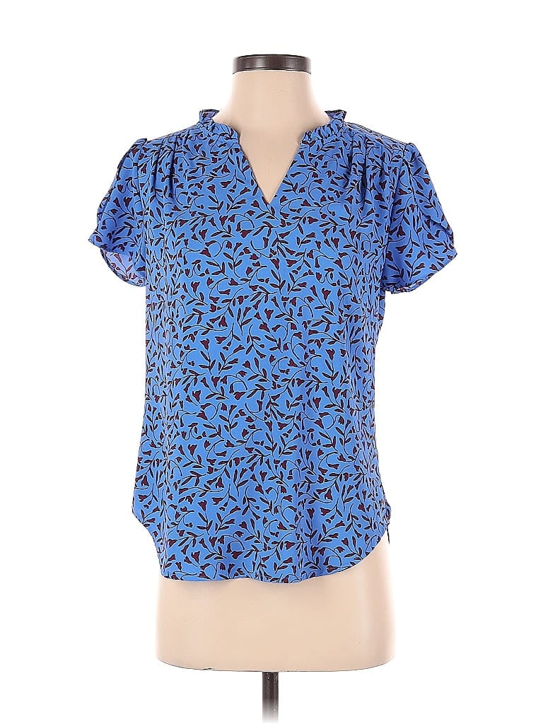 41Hawthorn 100% Polyester Blue Short Sleeve Blouse Size XS - photo 1
