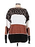 Unbranded 100% Acrylic Tortoise Color Block Animal Print Leopard Print Zebra Print Brown Pullover Sweater Size S - photo 1
