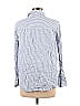 H&M 100% Linen Stripes Blue Long Sleeve Button-Down Shirt Size 8 - photo 2