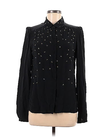 Maje Long Sleeve Silk Top (view 1)