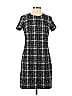 Calvin Klein Houndstooth Jacquard Marled Grid Plaid Tweed Graphic Black Casual Dress Size 6 - photo 1