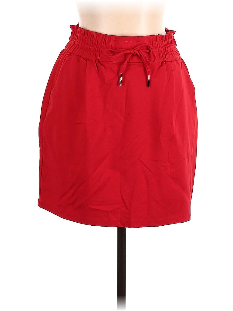 Vero Moda Solid Red Casual Skirt Size L - photo 1