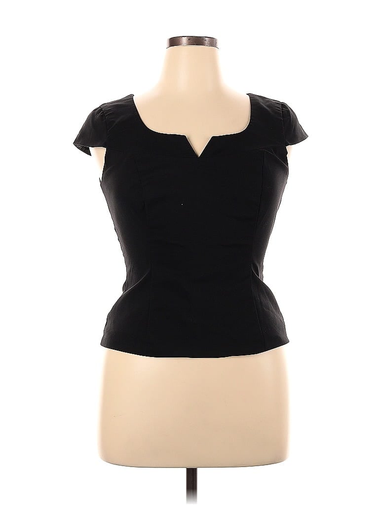 Review Black Short Sleeve Blouse Size 14 - photo 1