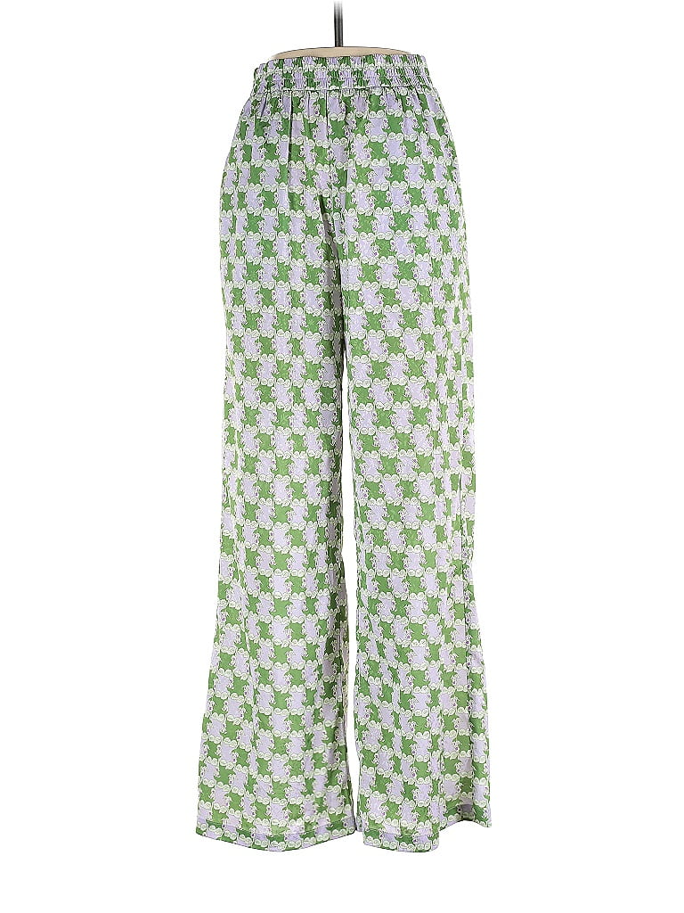 English Factory 100% Polyester Jacquard Tortoise Floral Motif Damask Paisley Argyle Hearts Batik Green Casual Pants Size S - photo 1