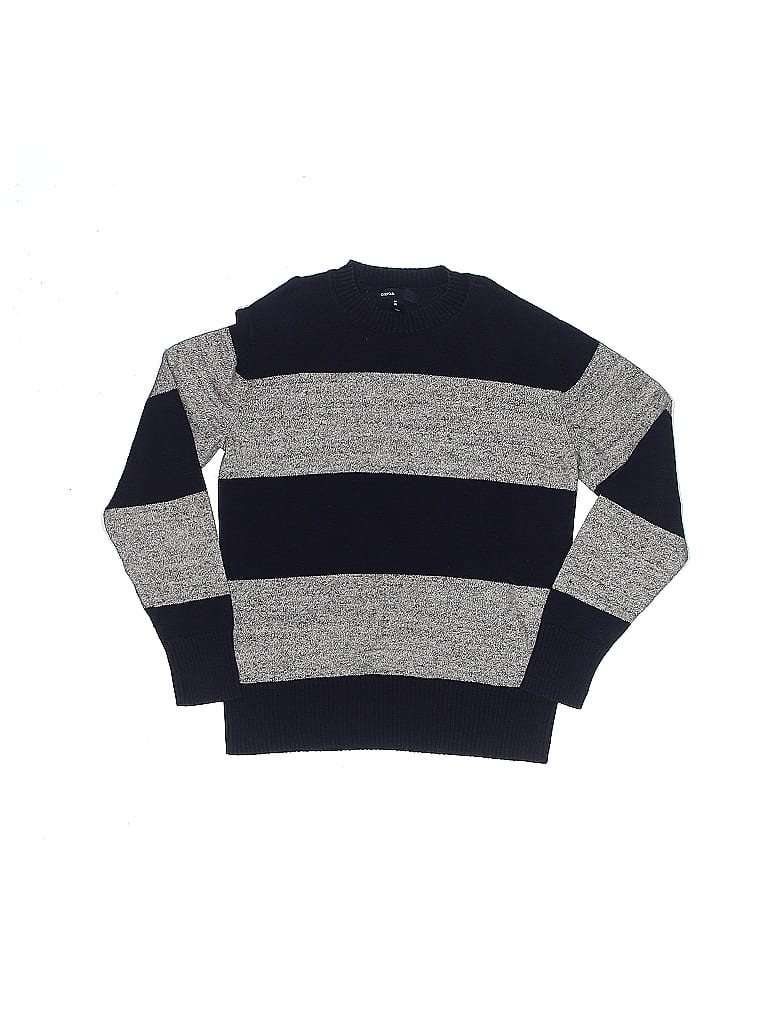 Gap Kids 100% Cotton Stripes Gray Pullover Sweater Size 8 - photo 1