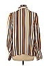 Eva Mendes by New York & Company 100% Polyester Stripes Tan Long Sleeve Blouse Size L - photo 2