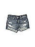 American Eagle Outfitters Acid Wash Print Stars Blue Denim Shorts Size 4 - photo 1