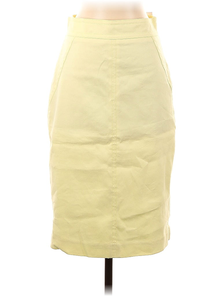 Ann Taylor Solid Yellow Casual Skirt Size 2 - photo 1