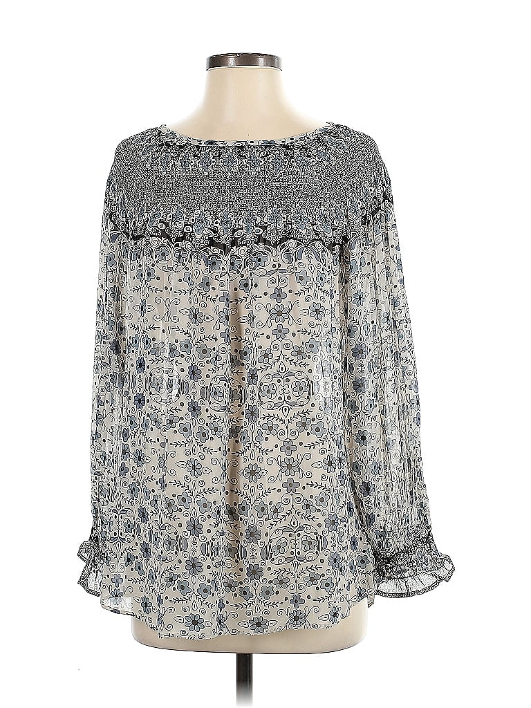 Sundance 100 Silk Gray Long Sleeve Blouse Size XS 79 off ThredUp