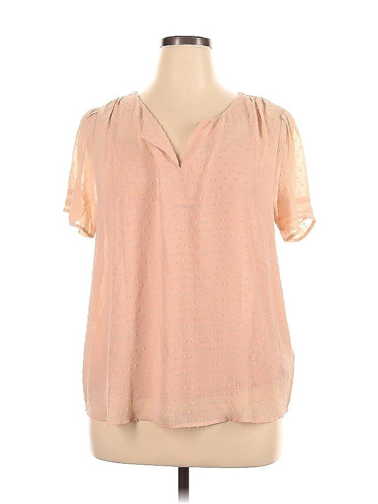 DR2 100% Polyester Pink Short Sleeve Blouse Size XL - photo 1