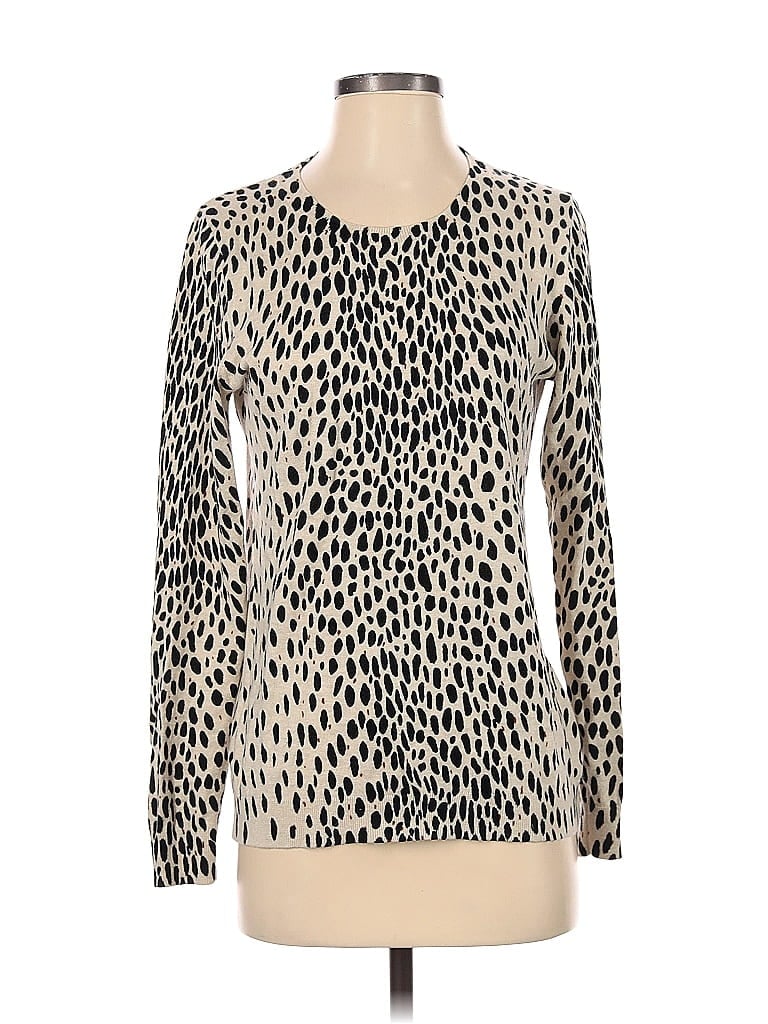 J.Crew Mercantile 100% Cotton Animal Print Leopard Print Ivory Pullover Sweater Size S - photo 1