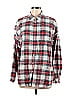 American Eagle Outfitters Checkered-gingham Plaid Red Long Sleeve Button-Down Shirt Size M - photo 1