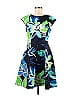 Vince Camuto Floral Motif Graphic Tropical Blue Cocktail Dress Size 8 - photo 1