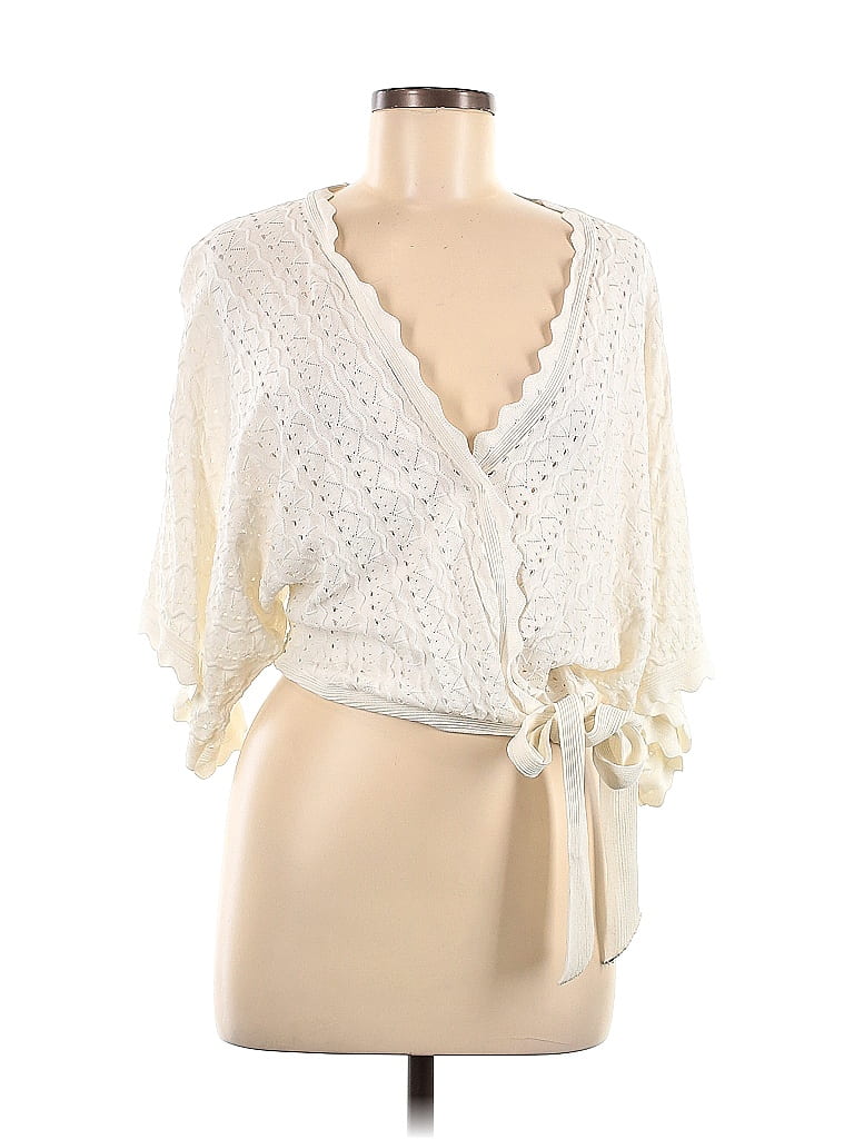 7th Avenue Design Studio New York & Company Ivory 3/4 Sleeve Blouse