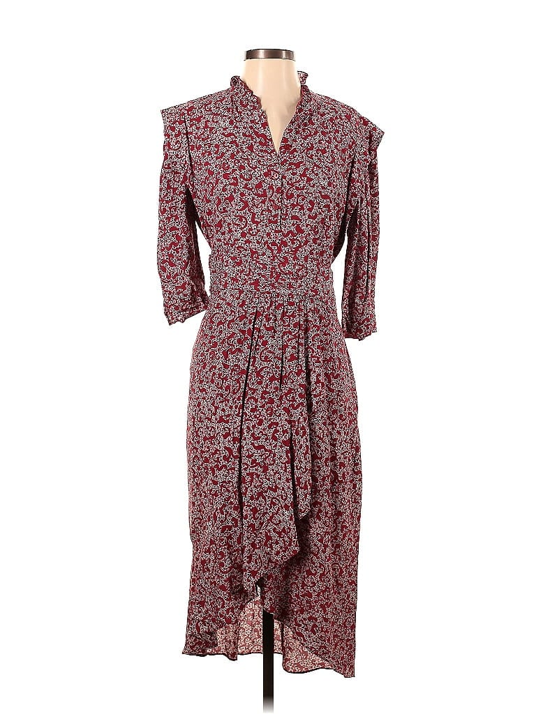 BA&SH 100% Viscose Paisley Burgundy Casual Dress Size S - photo 1