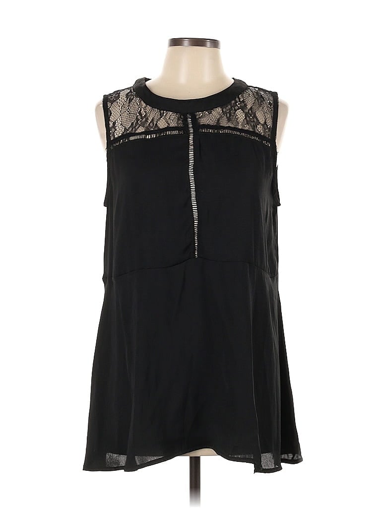 Suzanne Betro 100% Polyester Black Sleeveless Blouse Size L - photo 1