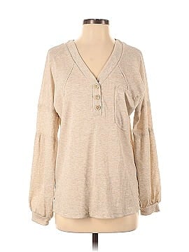 Pink Lily Long Sleeve Henley (view 1)