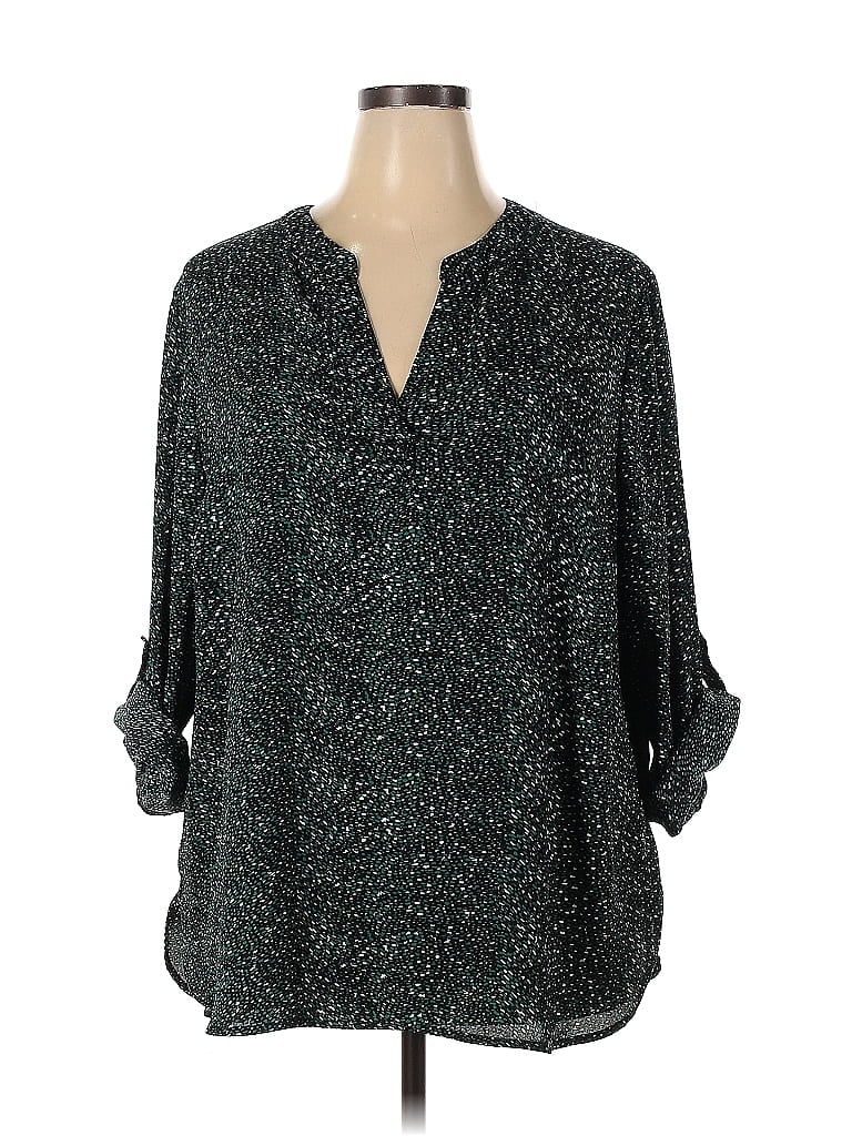 Maison d' Amelie 100% Polyester Green Long Sleeve Blouse Size 2X (Plus) - photo 1