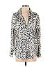 Zara Animal Print Leopard Print Ivory Long Sleeve Button-Down Shirt Size S - photo 1