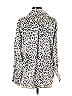 Zara Animal Print Leopard Print Ivory Long Sleeve Button-Down Shirt Size S - photo 2