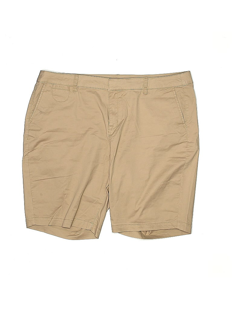 Lane Bryant Solid Tan Khaki Shorts Size 18 (Plus) - photo 1