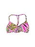 Xhilaration 100% Recycled Plastic Floral Motif Baroque Print Floral Batik Graphic Tropical Pink Swimsuit Top Size M - photo 1