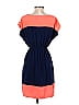 Soprano 100% Polyester Color Block Solid Blue Casual Dress Size M - photo 2