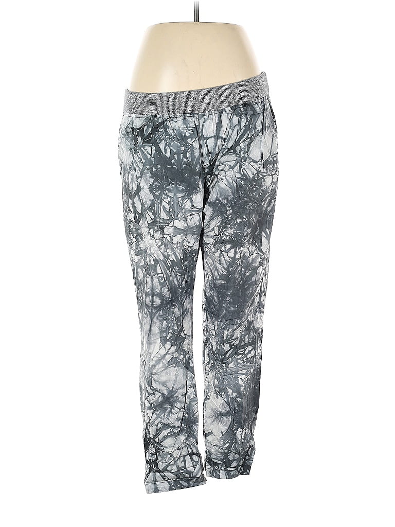 CAbi 100% Cotton Acid Wash Print Baroque Print Graphic Gray Casual Pants Size L - photo 1