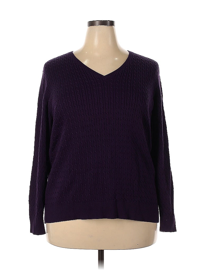 Lands' End 100% Baumwolle Purple Pullover Sweater Size 2X (Plus) - photo 1