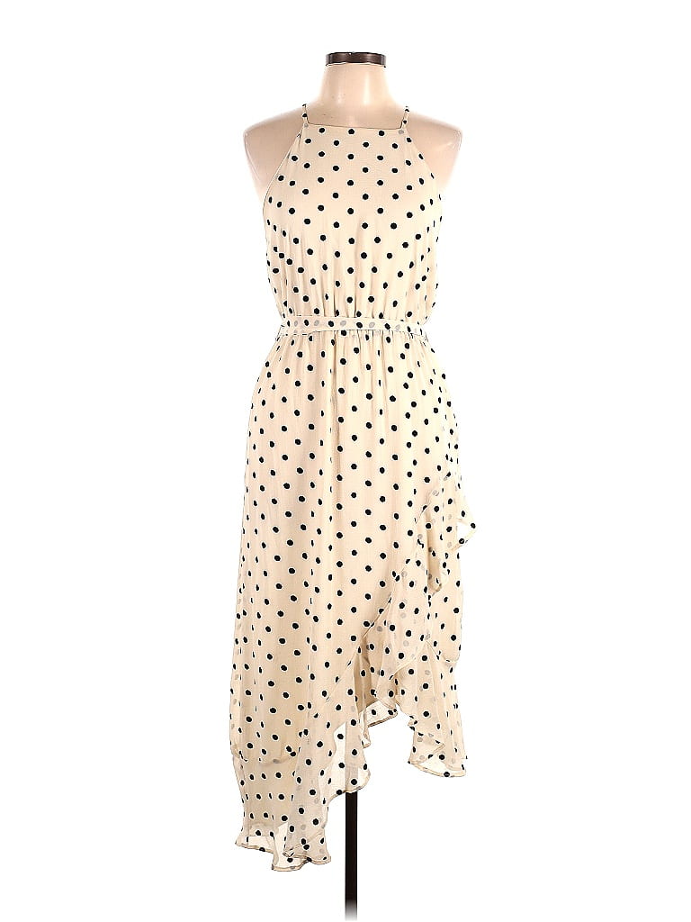 Bardot 100% Polyester Polka Dots Ivory Casual Dress Size 10 - photo 1