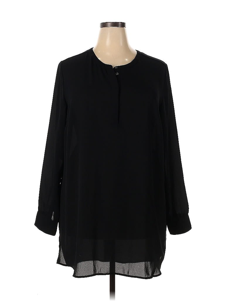 Lane Bryant 100% Polyester Black Long Sleeve Blouse Size 18 - 20 Plus (Plus) - photo 1