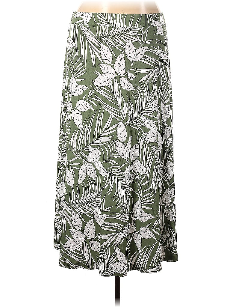 Lands' End Floral Motif Tropical Green Casual Skirt Size 2X (Plus) - photo 1